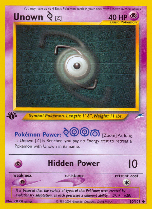 Pokemon | Unown [Z] (60/105) [Neo Destiny 1st Edition] | The Nerd Merchant