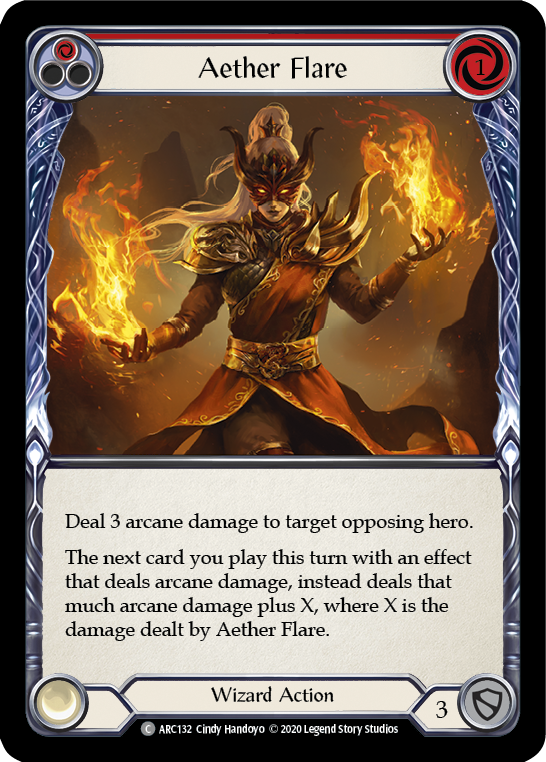 Flesh and Blood TCG | Aether Flare (Red) [U-ARC132] (Arcane Rising Unlimited)  Unlimited Rainbow Foil | The Nerd Merchant