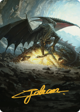 Magic | Ancient Copper Dragon Art Card (04) (Gold-Stamped Signature) [Commander Legends: Battle for Baldur's Gate Art Series] | The Nerd Merchant