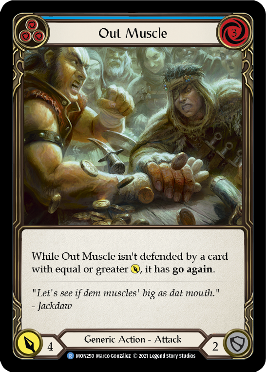 Flesh and Blood TCG | Out Muscle (Blue) [MON250] (Monarch)  1st Edition Normal | The Nerd Merchant