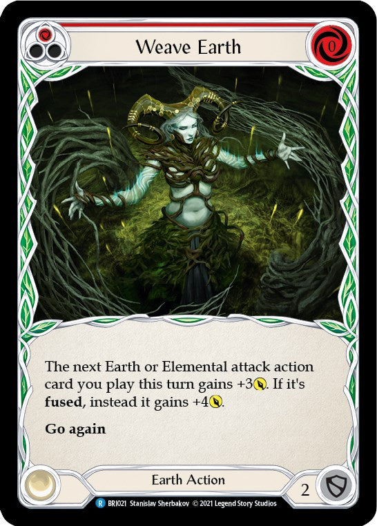 Flesh and Blood TCG | Weave Earth (Red) [BRI021] (Tales of Aria Briar Blitz Deck)  1st Edition Normal | The Nerd Merchant