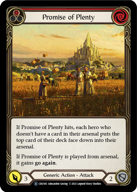 Flesh and Blood TCG | Promise of Plenty (Red) [U-CRU183] (Crucible of War Unlimited)  Unlimited Rainbow Foil | The Nerd Merchant