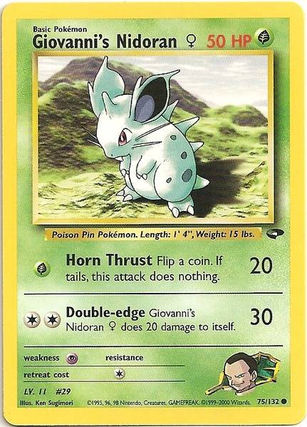 Pokemon | Giovanni's Nidoran (75/132) (Female) [Gym Challenge Unlimited] | The Nerd Merchant