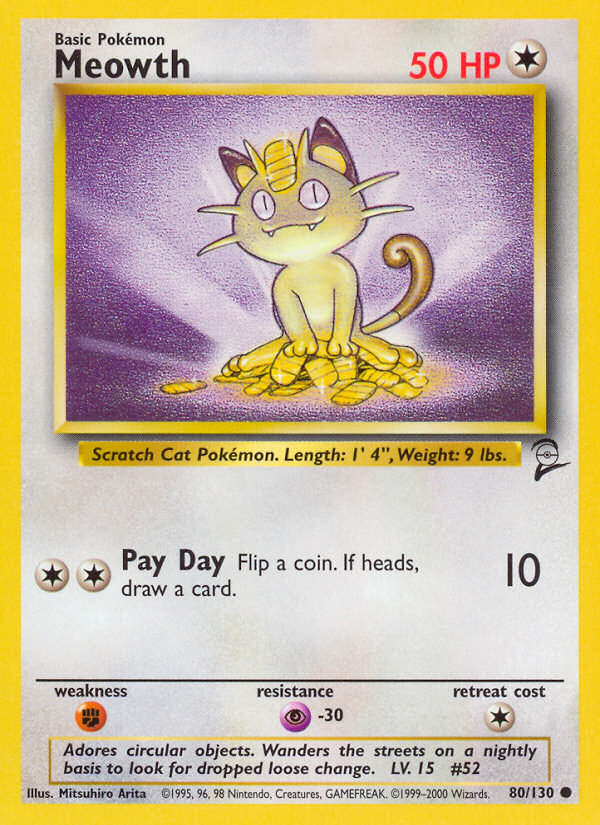 Pokemon | Meowth (80/130) [Base Set 2] | The Nerd Merchant