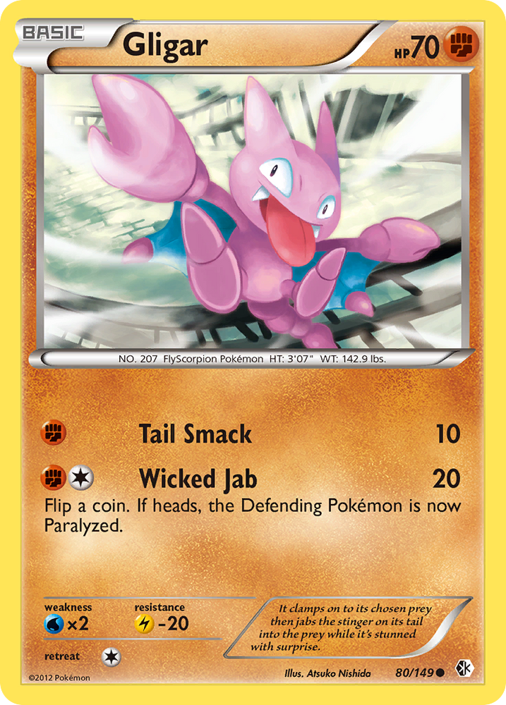 Pokemon | Gligar (80/149) [Black & White: Boundaries Crossed] | The Nerd Merchant