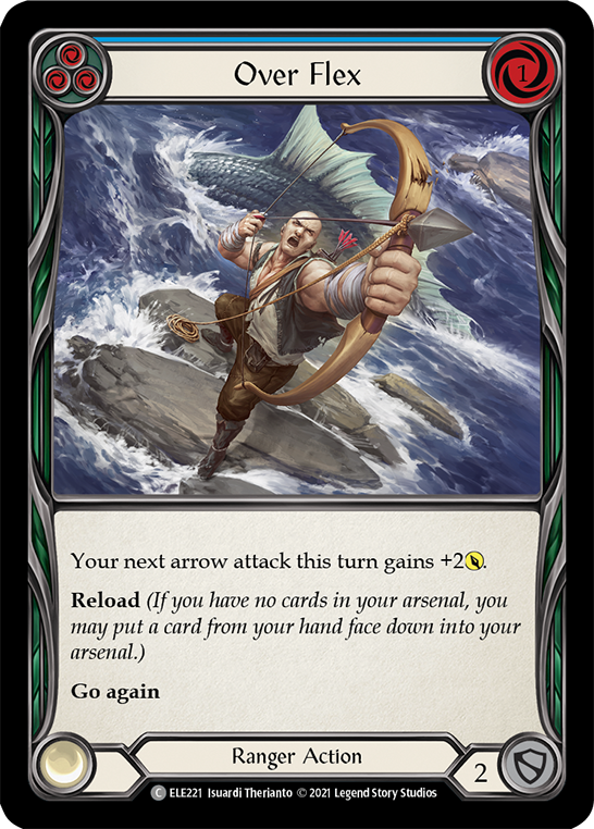 Flesh and Blood TCG | Over Flex (Blue) [ELE221] (Tales of Aria)  1st Edition Normal | The Nerd Merchant