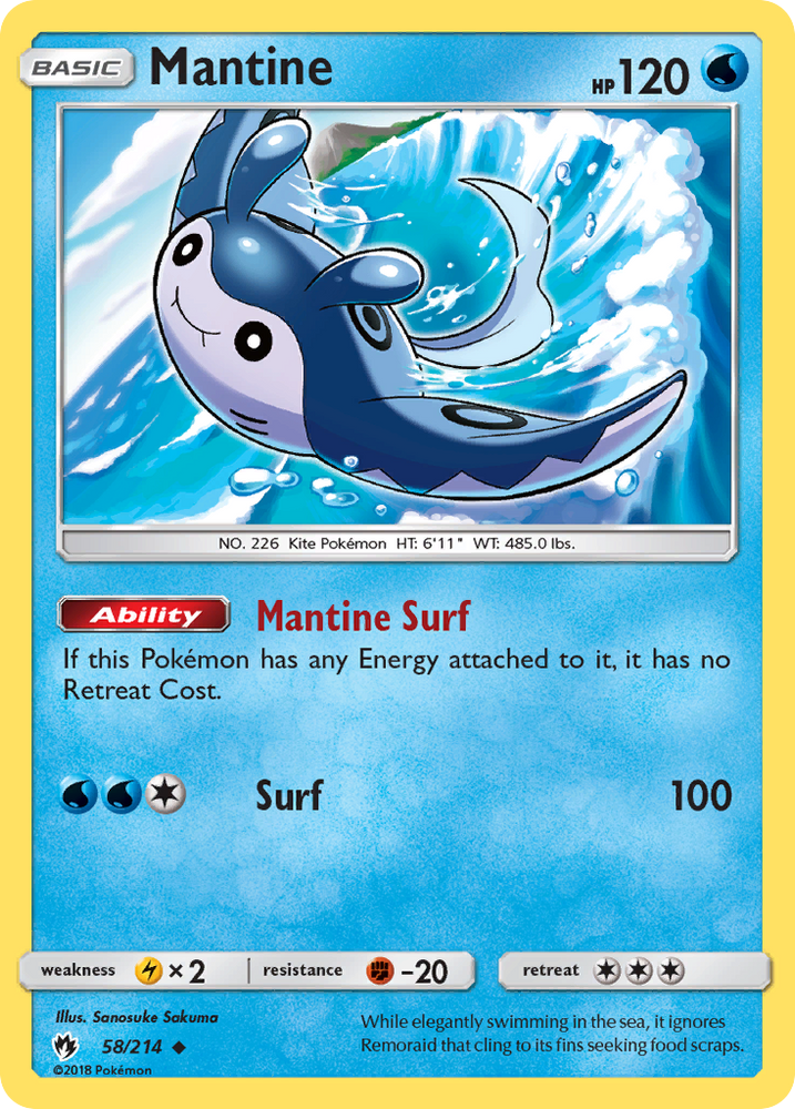 Pokemon | Mantine (58/214) [Sun & Moon: Lost Thunder] | The Nerd Merchant