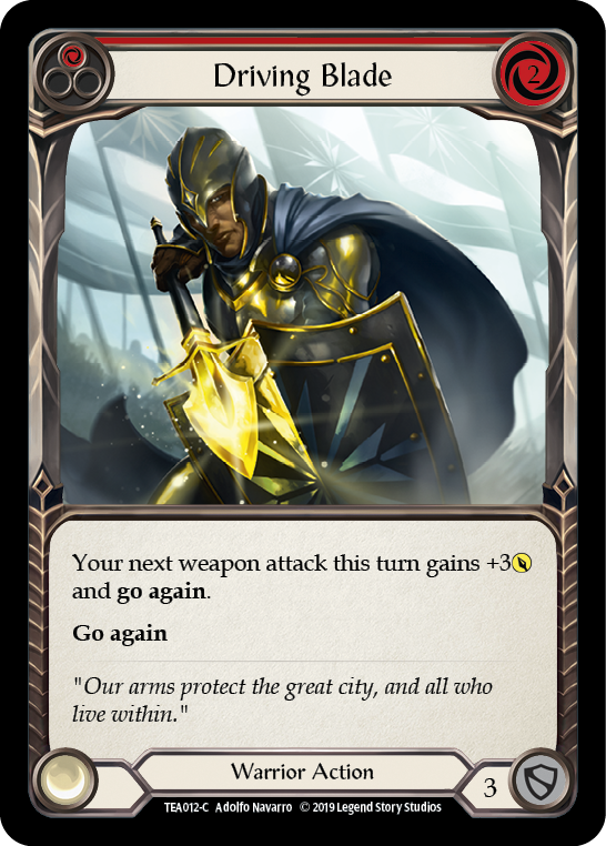 Flesh and Blood TCG | Driving Blade (Red) [TEA012-C] (Dorinthea Hero Deck)  1st Edition Normal | The Nerd Merchant