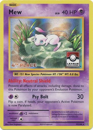 Pokemon | Mew (53/108) (League Promo 4th Place) [XY: Evolutions] | The Nerd Merchant