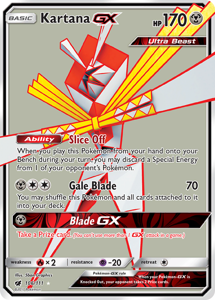 Pokemon | Kartana GX (106/111) [Sun & Moon: Crimson Invasion] | The Nerd Merchant