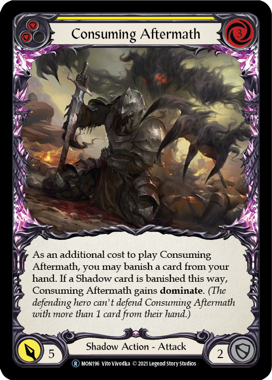 Flesh and Blood TCG | Consuming Aftermath (Yellow) [U-MON196-RF] (Monarch Unlimited)  Unlimited Rainbow Foil | The Nerd Merchant