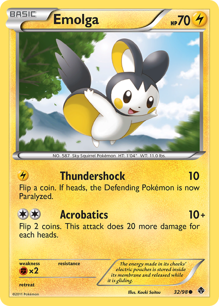 Pokemon | Emolga (32/98) [Black & White: Emerging Powers] | The Nerd Merchant