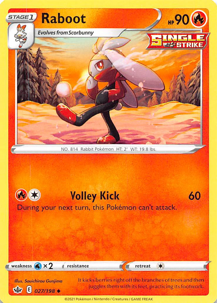 Pokemon | Raboot (027/198) [Sword & Shield: Chilling Reign] | The Nerd Merchant