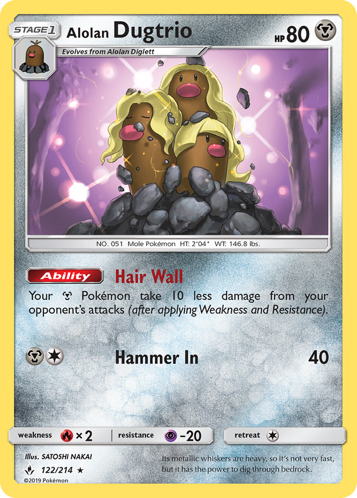 Pokemon | Alolan Dugtrio (122/214) [Sun & Moon: Unbroken Bonds] | The Nerd Merchant