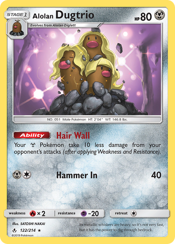 Pokemon | Alolan Dugtrio (122/214) [Sun & Moon: Unbroken Bonds] | The Nerd Merchant