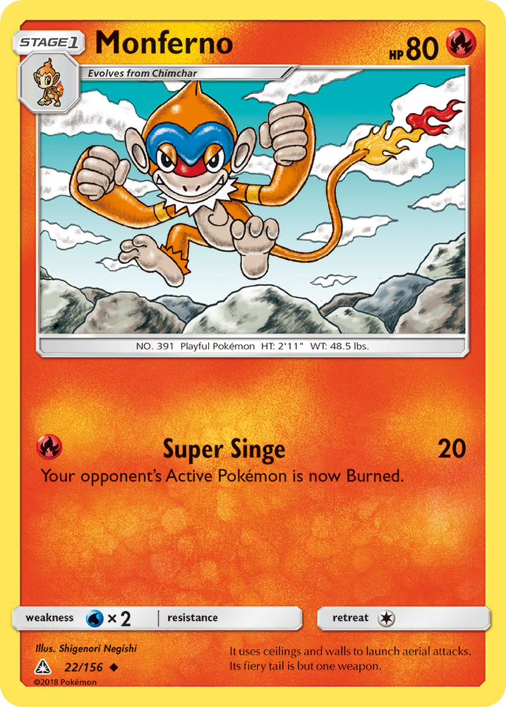 Pokemon | Monferno (22/156) [Sun & Moon: Ultra Prism] | The Nerd Merchant