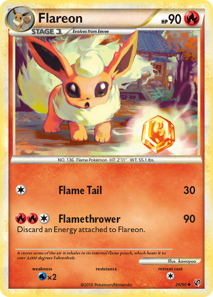 Pokemon | Flareon (26/90) [HeartGold & SoulSilver: Undaunted] | The Nerd Merchant