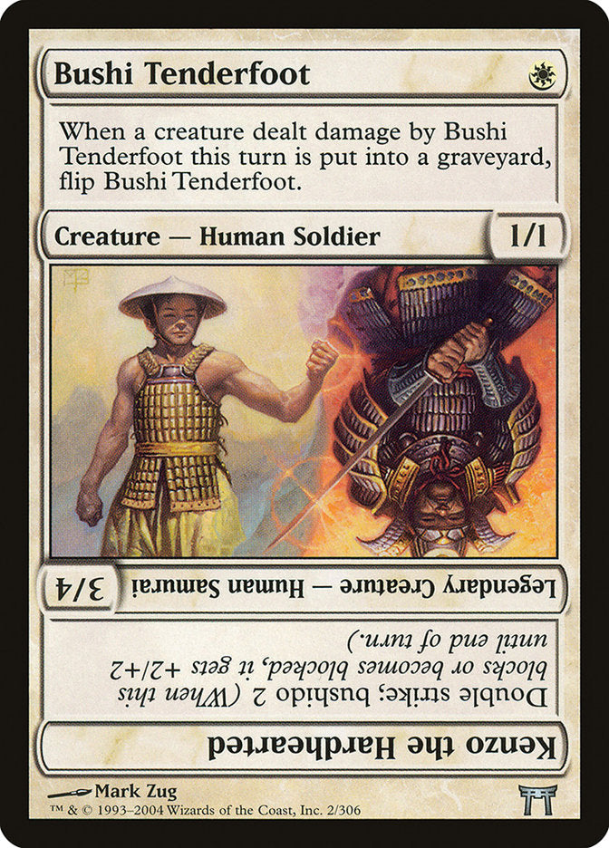 Magic | Bushi Tenderfoot // Kenzo the Hardhearted [Champions of Kamigawa] | The Nerd Merchant