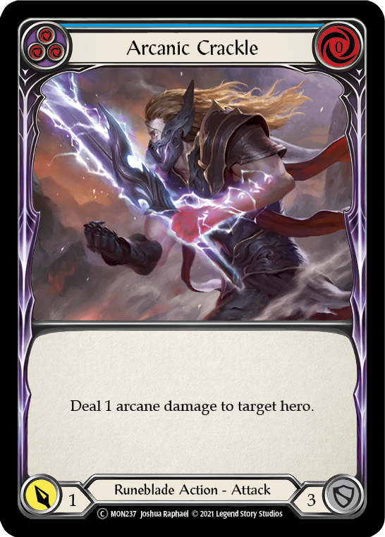 Flesh and Blood TCG | Arcanic Crackle (Blue) [U-MON237-RF] (Monarch Unlimited)  Unlimited Rainbow Foil | The Nerd Merchant