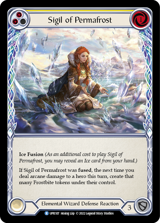 Flesh and Blood TCG | Sigil of Permafrost (Yellow) [UPR107] (Uprising)  Rainbow Foil | The Nerd Merchant