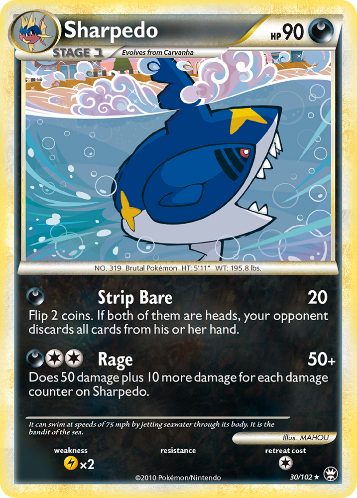 Pokemon | Sharpedo (30/102) [HeartGold & SoulSilver: Triumphant] | The Nerd Merchant