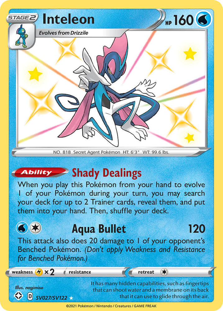 Pokemon | Inteleon (SV027/SV122) [Sword & Shield: Shining Fates] | The Nerd Merchant