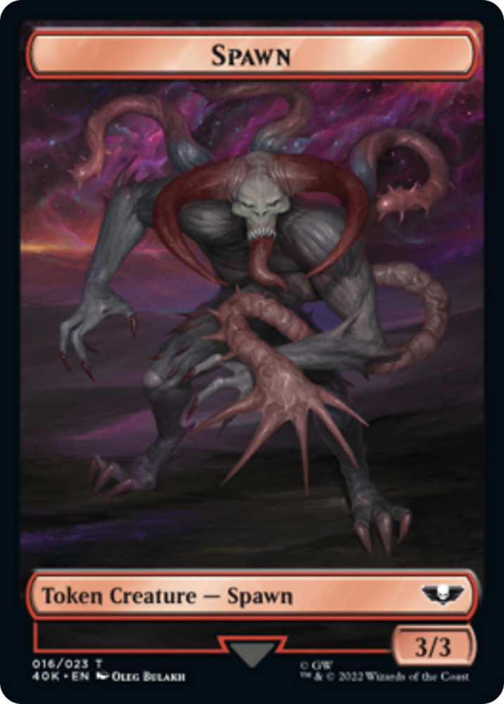 Magic | Spawn // Blue Horror Double-Sided (Surge Foil) [Warhammer 40,000 Tokens] | The Nerd Merchant