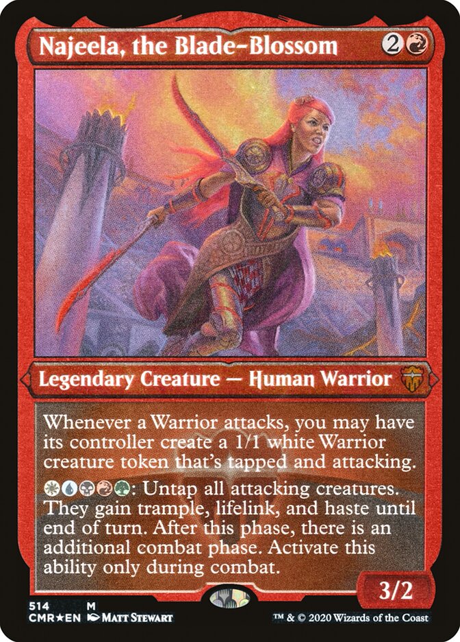 Magic | Najeela, the Blade-Blossom (Etched) [Commander Legends] | The Nerd Merchant
