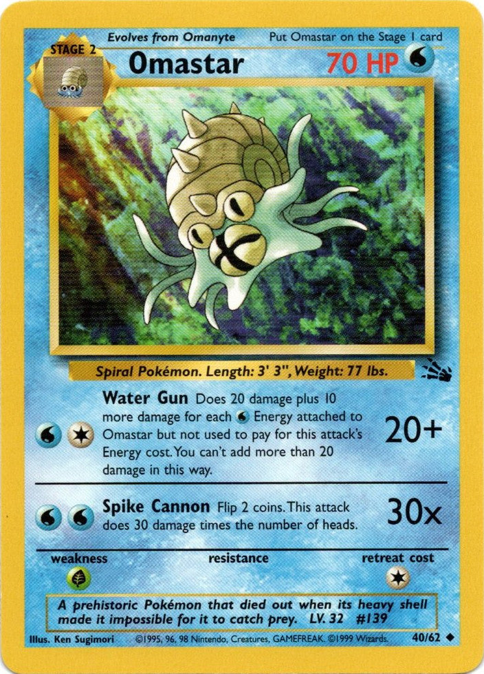 Pokemon | Omastar (40/62) [Fossil Unlimited] | The Nerd Merchant