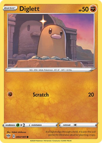 Pokemon | Diglett (084/189) [Sword & Shield: Darkness Ablaze] | The Nerd Merchant