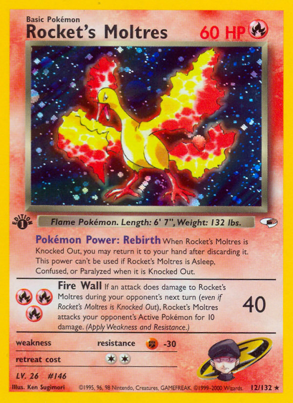 Pokemon | Rocket's Moltres (12/132) [Gym Heroes 1st Edition] | The Nerd Mechant
