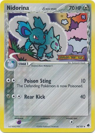 Pokemon | Nidorina (34/101) (Delta Species) (Stamped) [EX: Dragon Frontiers] | The Nerd Merchant