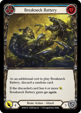 Flesh and Blood TCG | Breakneck Battery (Blue) [WTR013-R] (Welcome to Rathe)  Alpha Print Rainbow Foil | The Nerd Merchant