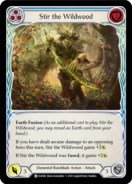 Flesh and Blood TCG | Stir the Wildwood (Blue) [ELE084] (Tales of Aria)  1st Edition Rainbow Foil | The Nerd Merchant