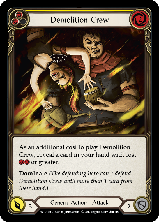 Flesh and Blood TCG | Demolition Crew (Yellow) [WTR180-C] (Welcome to Rathe)  Alpha Print Normal | The Nerd Merchant