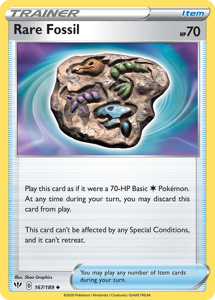 Pokemon | Rare Fossil (167/189) [Sword & Shield: Darkness Ablaze] | The Nerd Merchant