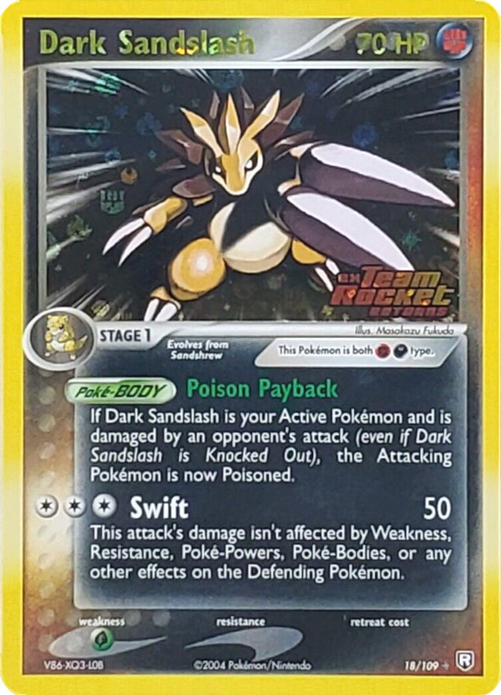 Pokemon | Dark Sandslash (18/109) (Stamped) [EX: Team Rocket Returns] | The Nerd Merchant