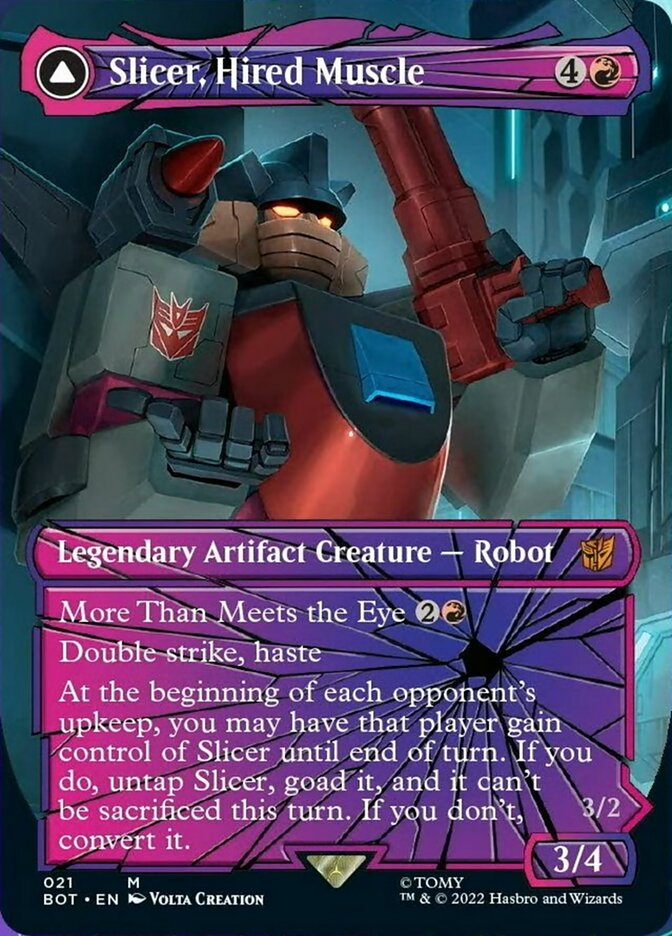 Magic | Slicer, Hired Muscle // Slicer, High-Speed Antagonist (Shattered Glass) [Transformers] | The Nerd Merchant