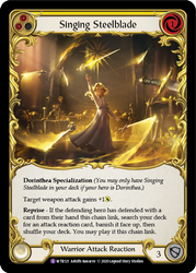 Flesh and Blood TCG | Singing Steelblade [U-WTR121] (Welcome to Rathe Unlimited)  Unlimited Rainbow Foil | The Nerd Merchant
