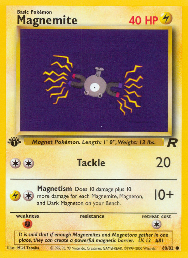 Pokemon | Magnemite (60/82) [Team Rocket 1st Edition] | The Nerd Merchant