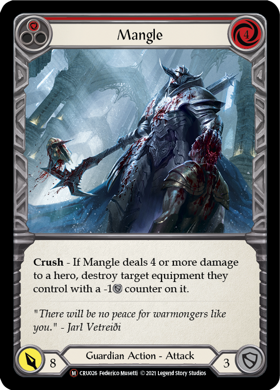 Flesh and Blood TCG | Mangle [U-CRU026] (Crucible of War Unlimited)  Unlimited Rainbow Foil | The Nerd Merchant