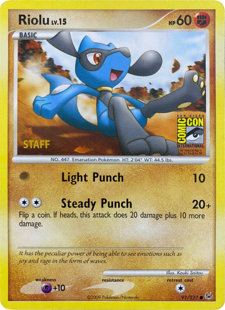 Pokemon | Riolu (91/127) (SDCC 2009) (Staff) [Platinum: Base Set] | The Nerd Merchant