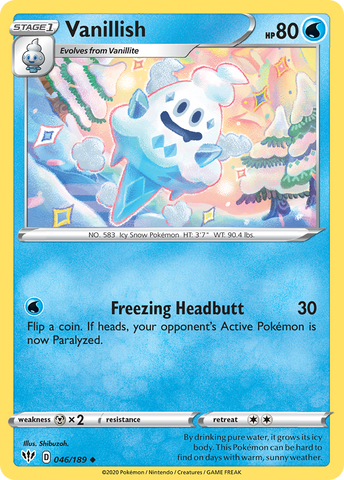 Pokemon | Vanillish (046/189) [Sword & Shield: Darkness Ablaze] | The Nerd Merchant