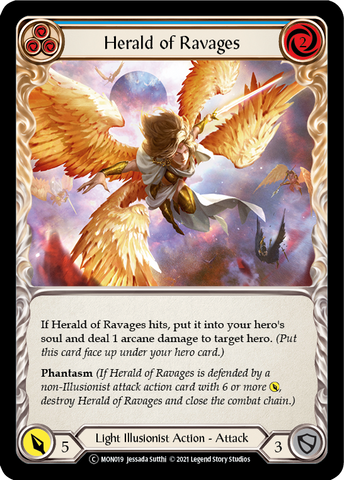 Flesh and Blood TCG | Herald of Ravages (Blue) [U-MON019-RF] (Monarch Unlimited)  Unlimited Rainbow Foil | The Nerd Merchant