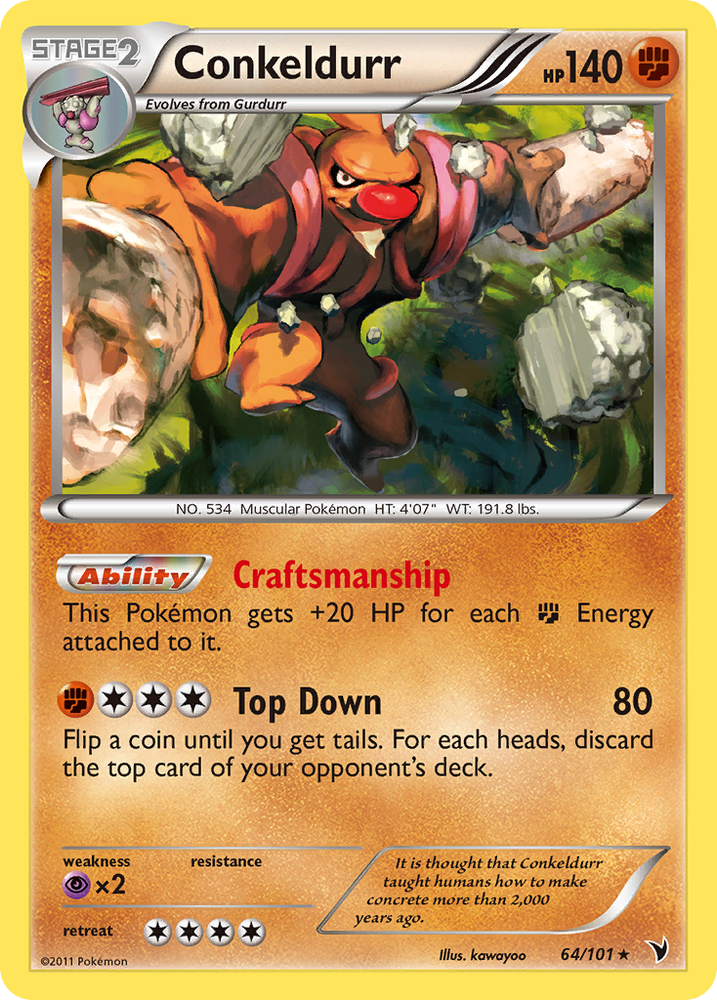 Pokemon | Conkeldurr (64/101) [Black & White: Noble Victories] | The Nerd Merchant