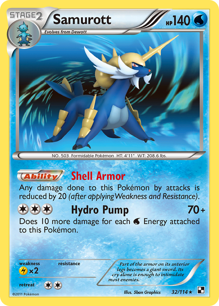 Pokemon | Samurott (32/114) [Black & White: Base Set] | The Nerd Merchant