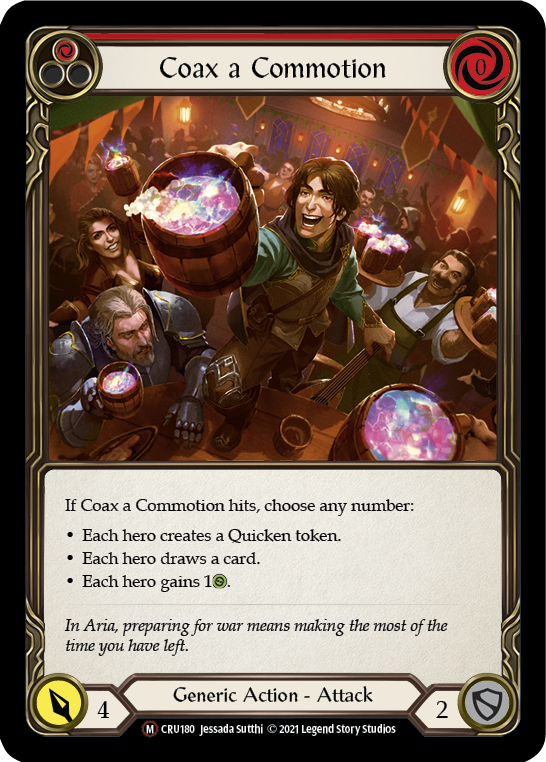 Flesh and Blood TCG | Coax a Commotion [U-CRU180] (Crucible of War Unlimited)  Unlimited Normal | The Nerd Merchant
