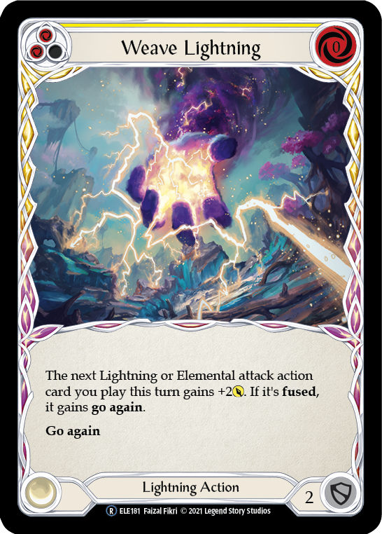 Flesh and Blood TCG | Weave Lightning (Yellow) [U-ELE181] (Tales of Aria Unlimited)  Unlimited Rainbow Foil | The Nerd Merchant