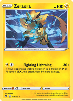Pokemon | Zeraora (061/185) [Sword & Shield: Vivid Voltage] | The Nerd Merchant