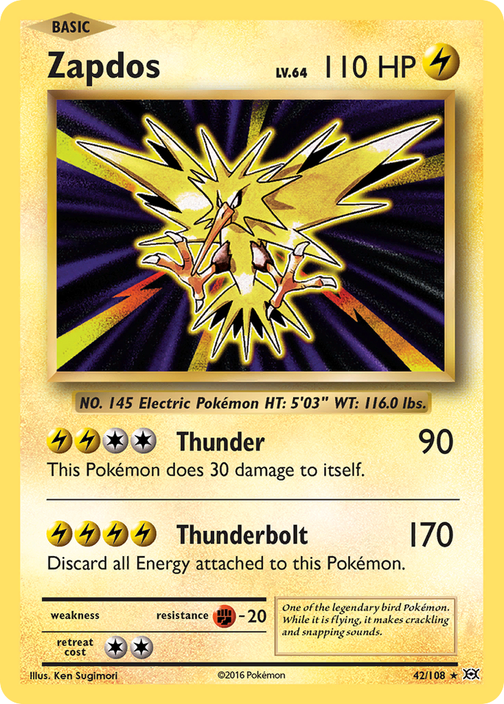 Pokemon | Zapdos (42/108) [XY: Evolutions] | The Nerd Merchant